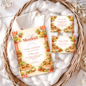 Rustic Red Gingham Little Meatball Baby Shower Einladung