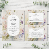 Rustikale Retro-Wildblumen Hochzeit Einladung (Personalisiere diese Kollektion eines unabhängigen Creators.)