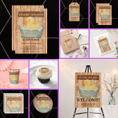 Rustikales Gummi Ducky Bubbles Baby Dusche Einladung