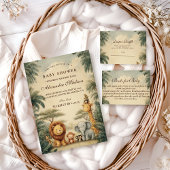 Rustic Safari Friends Baby Shower Diapper Raffle Begleitkarte