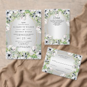 Rustikale Silberschneeanemone Goldene Hochzeit Gästebuch (Personalisiere diese Kollektion eines unabhängigen Creators.)