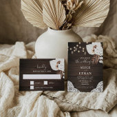 Boho Rustic Neutral Dried Palm Leaves Wedding Squa Runder Aufkleber