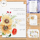 Rustikale Sommer-Wildblumen & Sonnenblumen Einladung