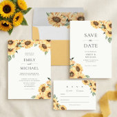 Rustikale Sonnenblume mit Foto Elegante Hochzeit Save The Date