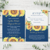 Rustikale Sonnenblumen Navy Blue Wedding Save the Save The Date (Personalisiere diese Kollektion eines unabhängigen Creators.)