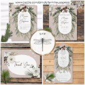 Rustikale Hochzeit von Tan Pine Winter Sparkle Dankeskarte