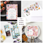 Ländliche rosa Blumen-Garten-Teeparty-Brautabschie Einladung
