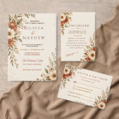 Terrakotta-Blumen-Hochzeitsprogrammkarte | Rustika Programm (Personalisiere diese Kollektion eines unabhängigen Creators.)