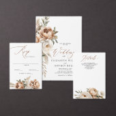 Rustic Terracotta Pampas Boho Floral Fall Wedding Dreifach-gefaltete Programmkarte (Personalisiere diese Kollektion eines unabhängigen Creators.)