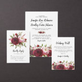 Rustikale Burgunder Blume Hochzeit Probe Dinner Einladung (Personalisiere diese Kollektion eines unabhängigen Creators.)