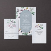 Rustikale Hochzeit mit blauer Blüte RSVP Karte (Personalisiere diese Kollektion eines unabhängigen Creators.)