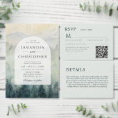Aquarellberge & Kiefern Hochzeit Save The Date (Personalisiere diese Kollektion eines unabhängigen Creators.)