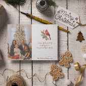 Rustikaler Winter Kardinal Holly Branch Fußmatte