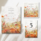 Rustikale Wildblumenwiese Herbsthochzeit Serviette