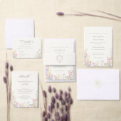 Meadow Wildflower Green Garden Wedding Invitation Einladung (Personalisiere diese Kollektion eines unabhängigen Creators.)