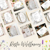 Rustikale Wildblumen Blumenhochzeit Einladung