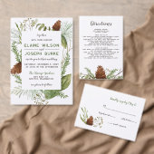 Rustikale Winter Foliage Pine Wedding Einladung (Personalisiere diese Kollektion eines unabhängigen Creators.)