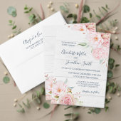 Rustic Pink Floral Spring Bridal Shower Einladung (Personalisieren Sie die Kollektion dieses unabhängigen Creators. Test)