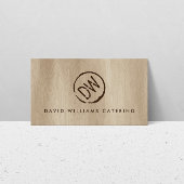 Rustikaler holzgebrannter Monogramm-Catering Runder Aufkleber