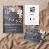 Rustikale Hochzeit der Holzflora Dankeschön Karte (Personalisiere diese Kollektion eines unabhängigen Creators.)