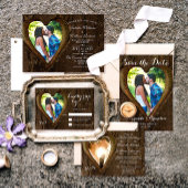Tree Herz Foto Rustikale Hochzeit Speichern Sie di Save The Date
