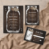 Rustikales Land Wood Lights Mason Jar Wedding Save The Date (Personalisiere diese Kollektion eines unabhängigen Creators.)