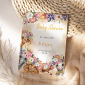 Floral Safari Wilone Baby Dusche Gold Wimpelkette