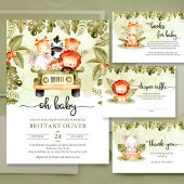 Safari Dschungel Tiere LKW Baby Dusche Empfang Poster