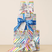 Rainbow Skinny Stripe Muster Satinband