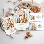 Safari Tropical Jungle Animals Baby Dusche Serviette