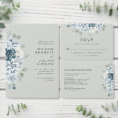 Grüne Hochzeit mit moderner Wasserfarbe RSVP Karte (Personalisiere diese Kollektion eines unabhängigen Creators.)