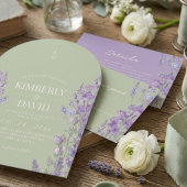 Salbei-Wildblumen-Hochzeit Einladung