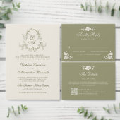 Salbeigrüne Vintage-Botanical-Hochzeit Tischnummer (Personalisiere diese Kollektion eines unabhängigen Creators.)
