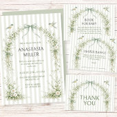 Sage Green Nesting Party Baby Shower Diaper Raffle Begleitkarte