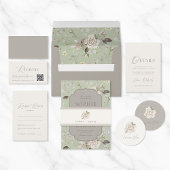 Elegant Ivory Wedding Details Card Einladung