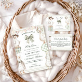 Sage Gingham Silly Goose Diapper Raffle Begleitkarte