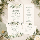 Sage Green und Ivory Wildblume Save the Date Card