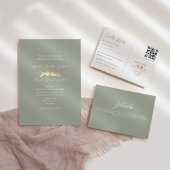 Sage Green Gold Lovebirds Save The Date