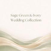 Sage Green and Ivory Modern Wave Wedding  Einladung