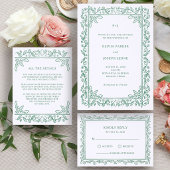 Einfaches Salbeigrün mit Monogramm | Hochzeit Runder Aufkleber