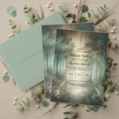 Sage Green Enchanted Forest Radiance RSVP Karte (Personalisieren Sie die Kollektion dieses unabhängigen Creators. Test)