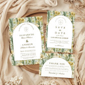Sage Green Floral Arch Wedding Save The Date