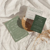 Modern Emerald Green Boho Floral Wedding Details Begleitkarte