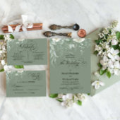 Spring Greenery Calligraphy Wedding Invitation Einladung