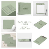 Sage Green Linen Texture Loyalty Card Visitenkarte