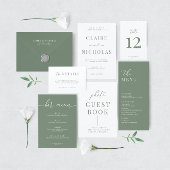 Sage Green Modern Elegante Wedding The Bar Menu Sockelschild