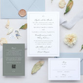 Sage Green Formal Calligraphy Elegant Gerahmt Serviette