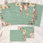 Pastelweihe & Blush Peony Custom Foto Wedding Einladung
