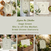 Fresh off of Market Sage Green Brautparty Einladung