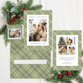 Salbeigrünes Karomuster Geschenkpapier